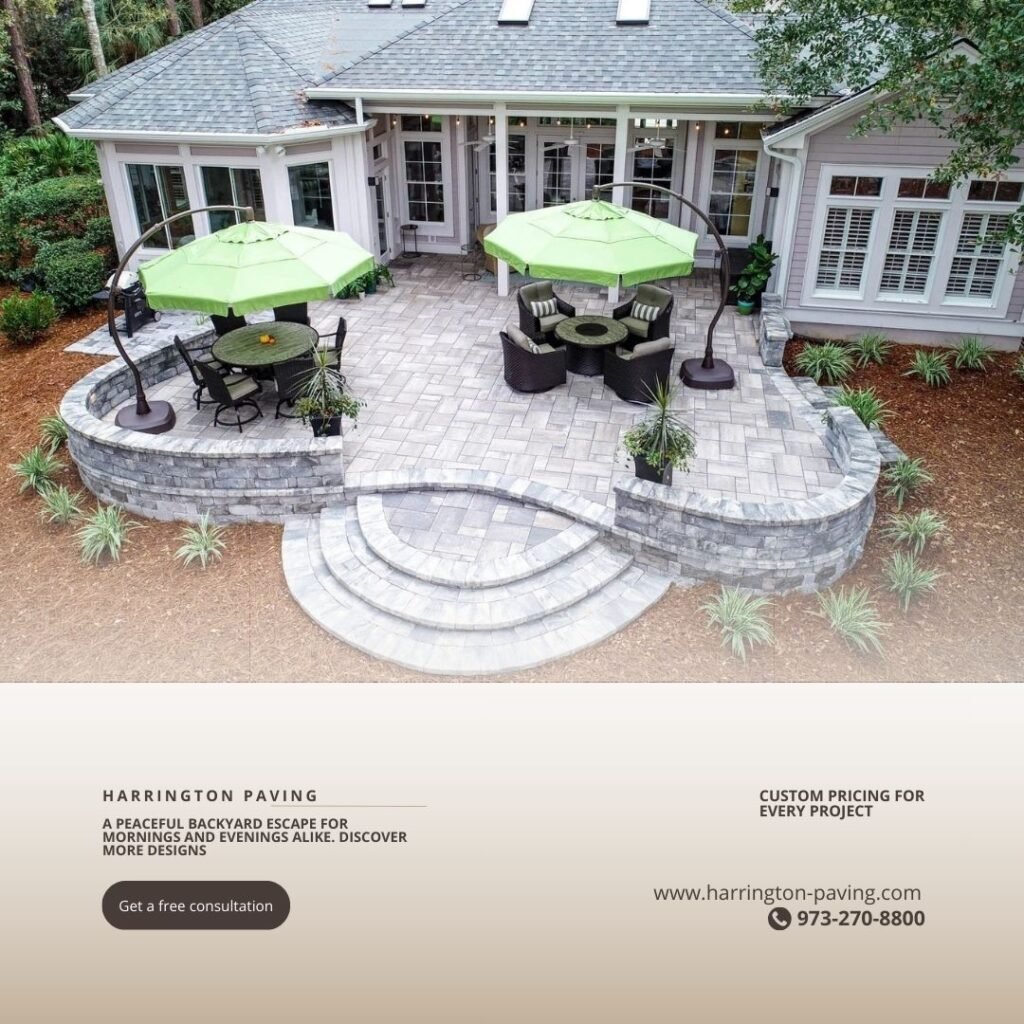 Backyard design with paver patio