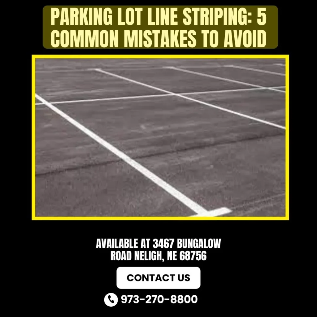 Parking lot line striping showing common mistakes to avoid